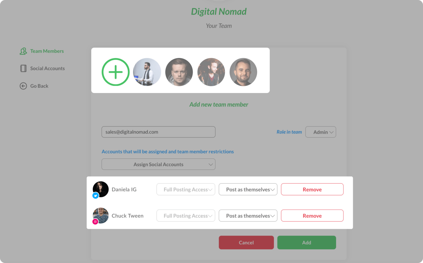 Manage members in Publer.